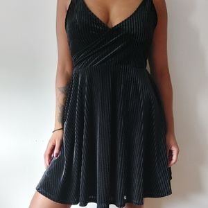 Ribbed Velvet Strappy Dress